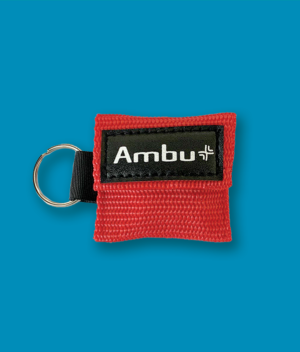 Ambu Lifekey im Softcase mit Ambu Logo / Beatmungstuch im Schlüsselanh –  Notemed Medizintechnik